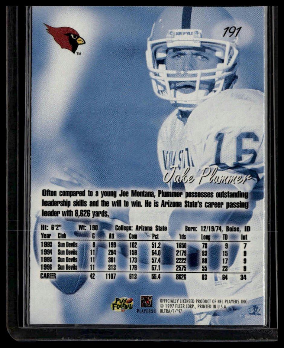 1997 Ultra #191 Jake Plummer