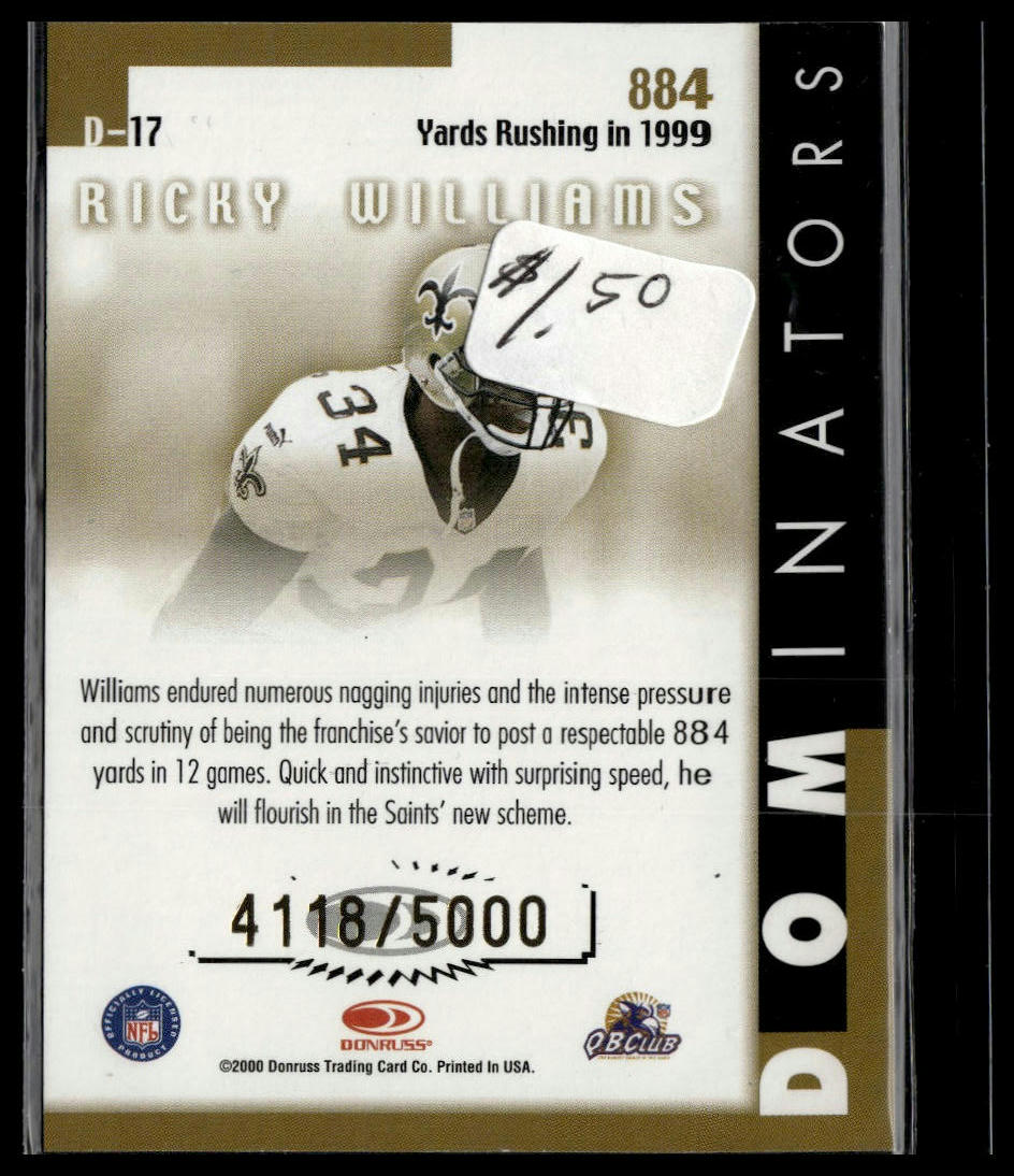 2000 Donruss #D-17 Ricky Williams Dominators #/5000