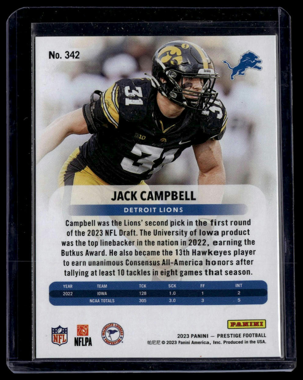 2023 Panini Prestige #342 Jack Campbell Xtra Points Premium Orange #/50