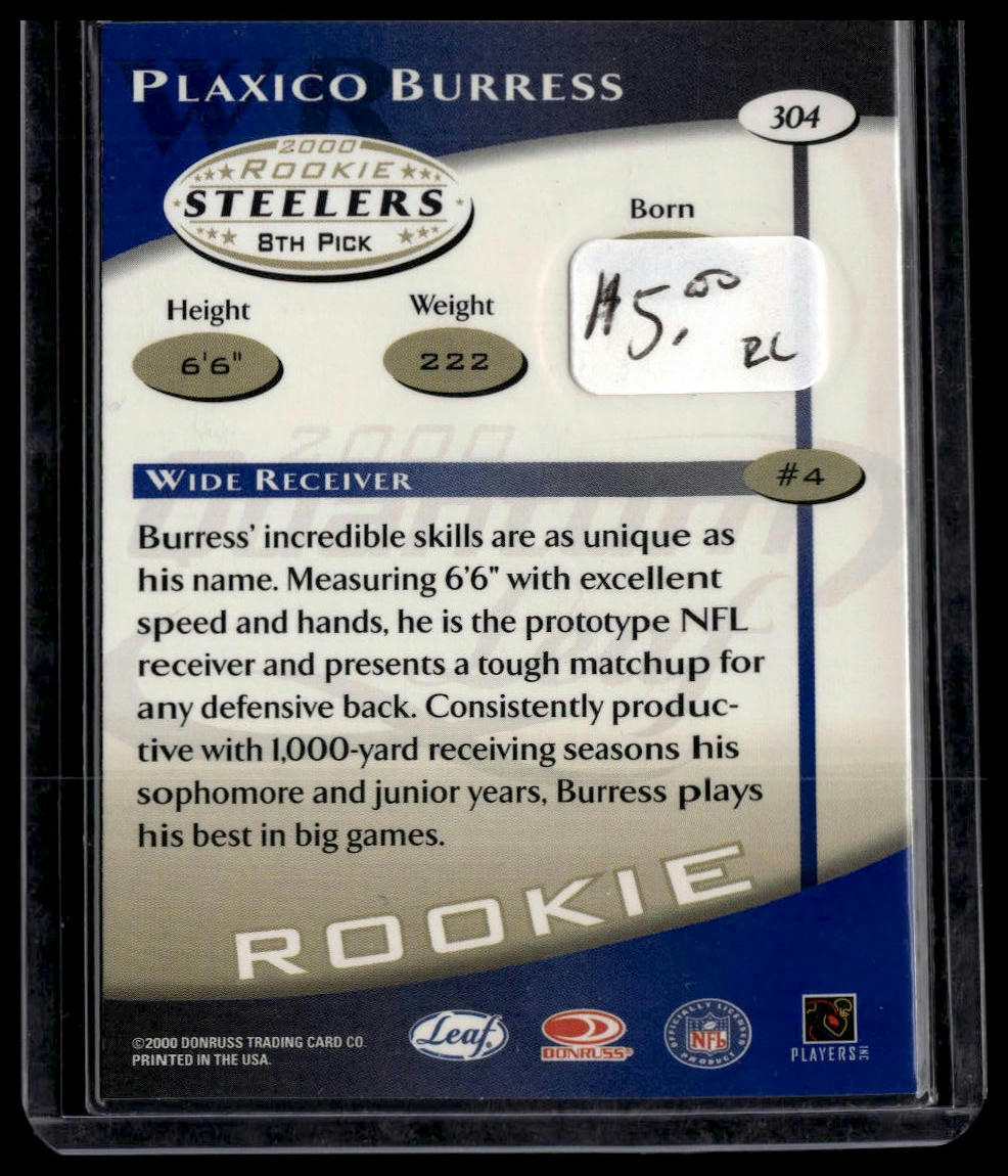 2000 Quantum Leaf #304 Plaxico Burress