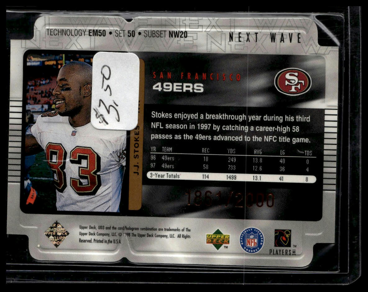 1998 Upper Deck UD3 #50 J.J. Stokes Die Cuts #/2000