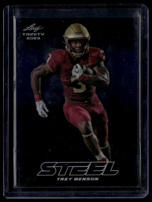 2023 Leaf Trinity - Steel Purple Lava #S-76 Trey Benson #/49