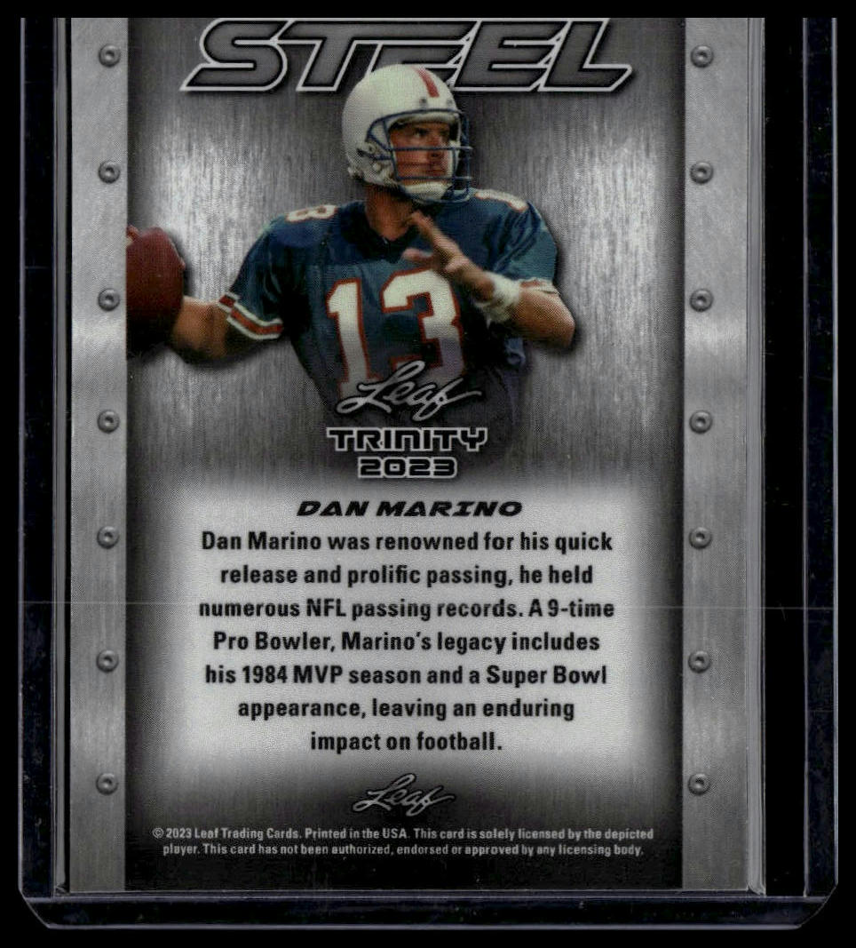 2023 Leaf Trinity (Mega Box) #S-25 Dan Marino Steel Lazer Silver