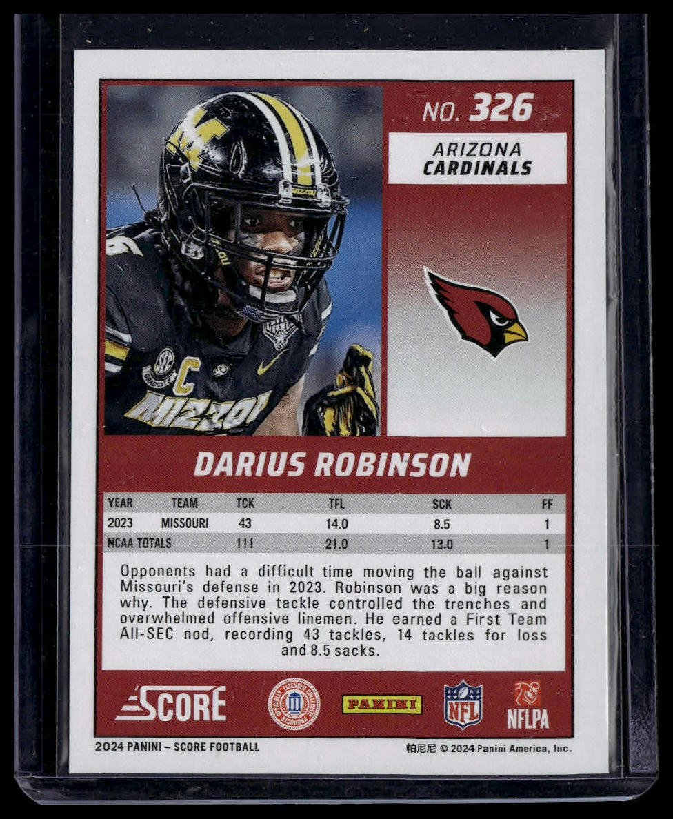 2024 Score #326 Darius Robinson Lava #/630