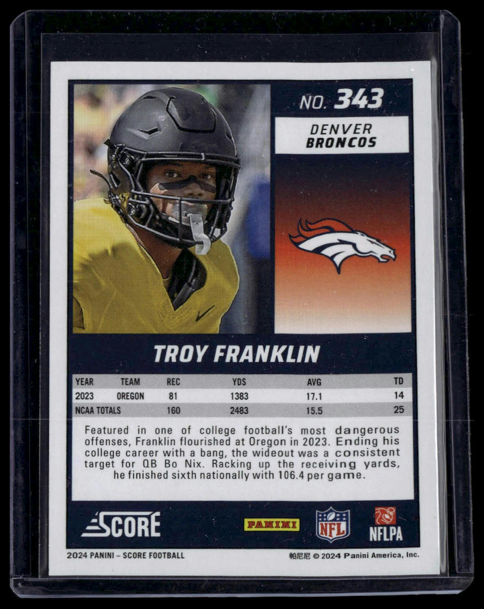 2024 Score #343 Troy Franklin Ellipse #/299