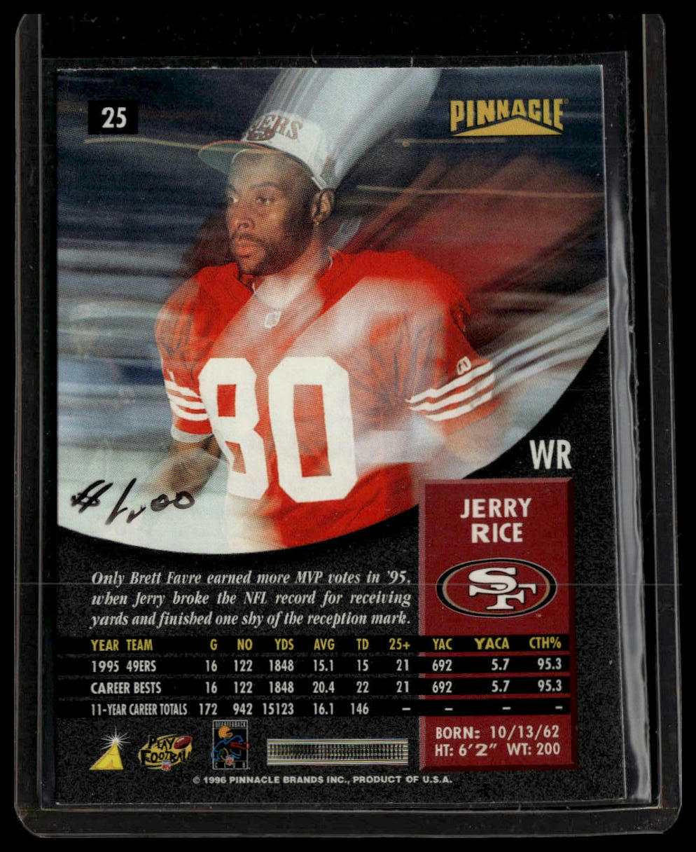 1996 Pinnacle #25 Jerry Rice