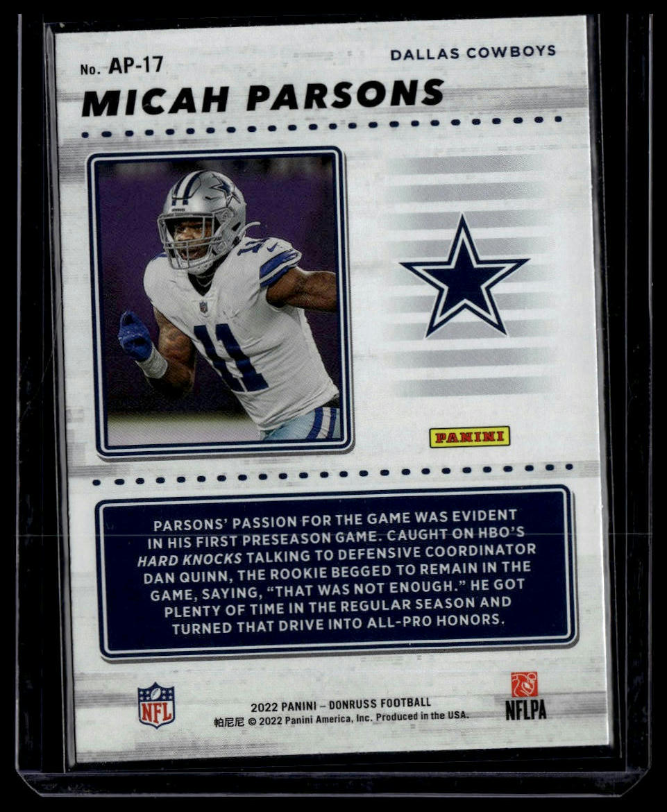 2022 Donruss #AP-17 Micah Parsons Action All-Pros