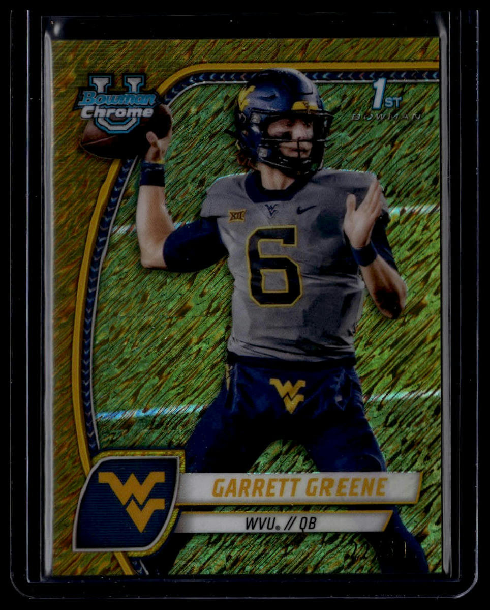 2024 Bowman University Chrome #77 Garrett Greene Gold Shimmer Refractor #/50