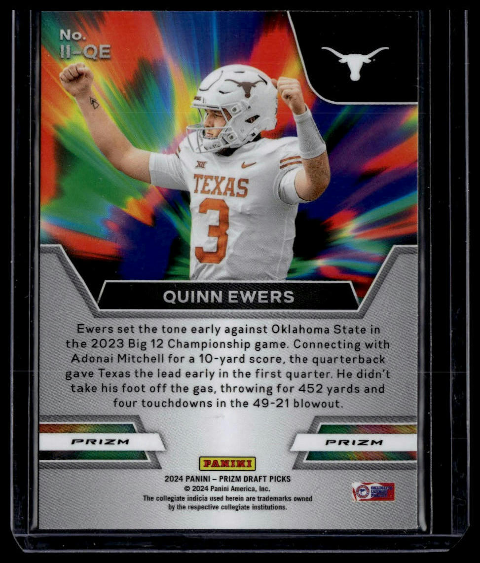 2024 Panini Prizm Draft Picks #II-QE Quinn Ewers Instant Impact Red Ice