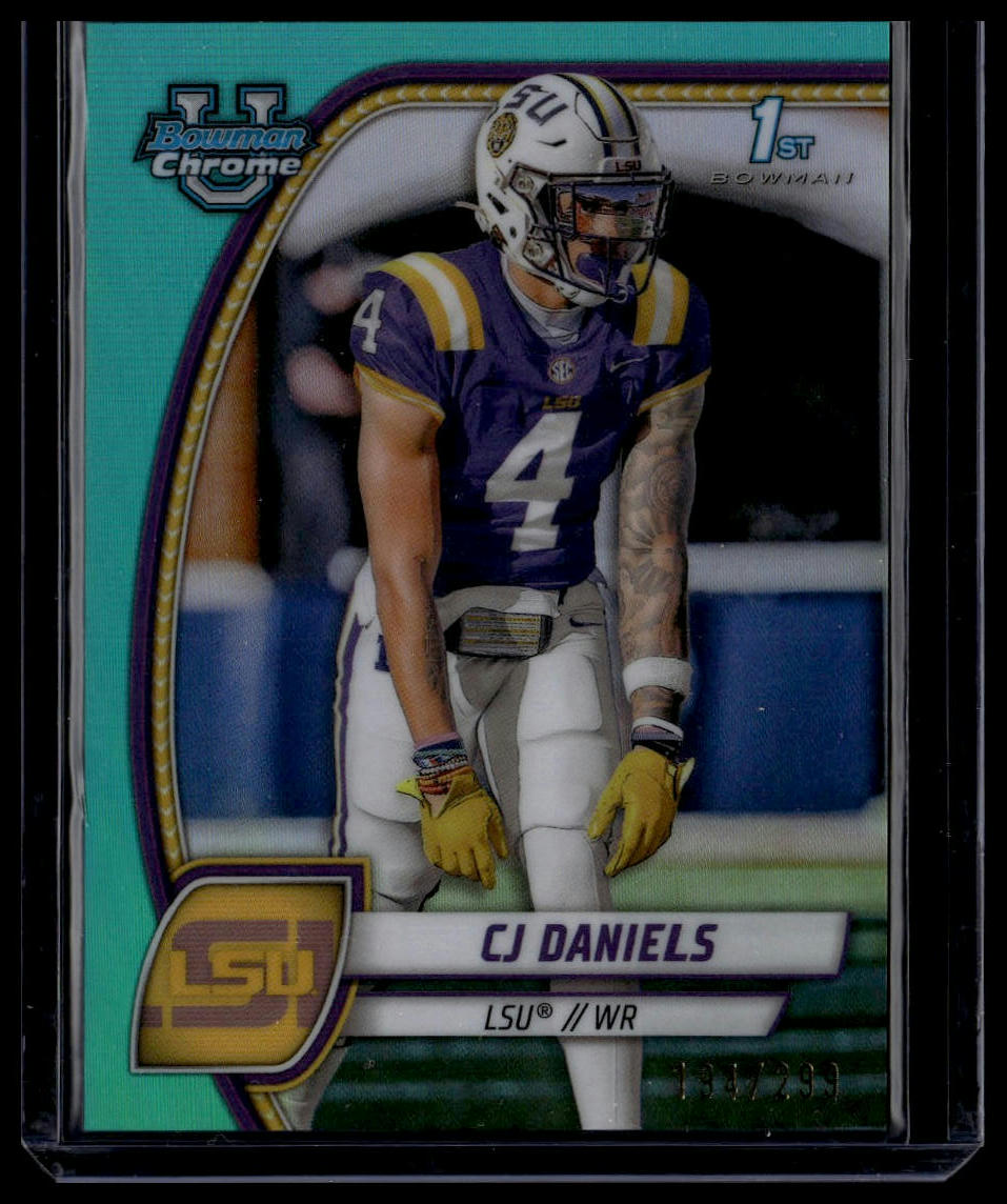 2024 Bowman University Chrome #150 CJ Daniels Aqua Refractor #/299