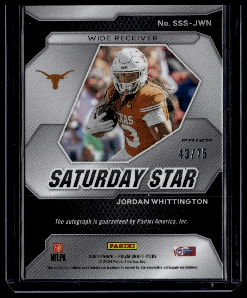 2024 Panini Prizm Draft #SSS-JWN Jordan Whittington Saturday Star Blue Ice /75