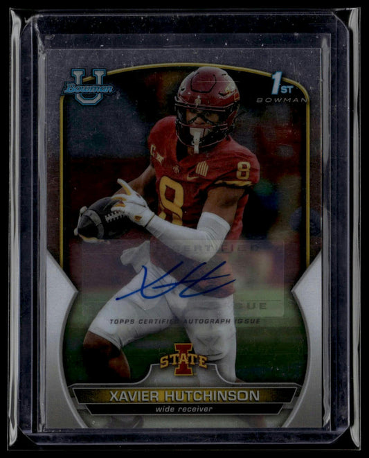 2022 Bowman University Chrome #32 Xavier Hutchinson Prospect Autographs