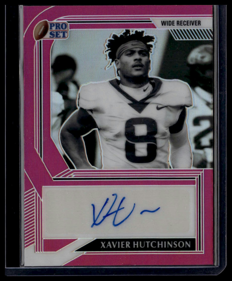 2022 Pro Set Metal #BW-XH1 Xavier Hutchinson B & W Autographs Pink /25