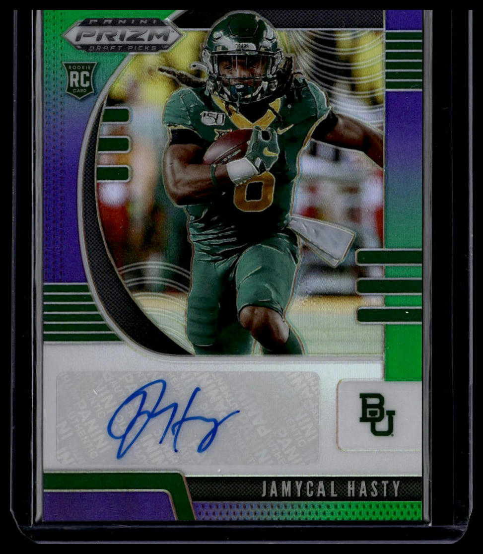 2020 Panini Prizm Draft #243 Jamycal Hasty Purple Green Autographs /199