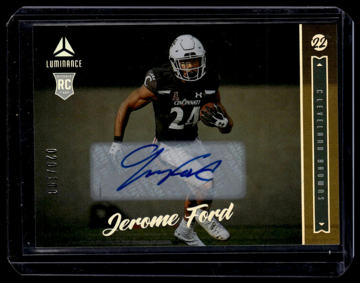 2022 Panini Luminance #182 Jerome Ford Autographs Gold #/100