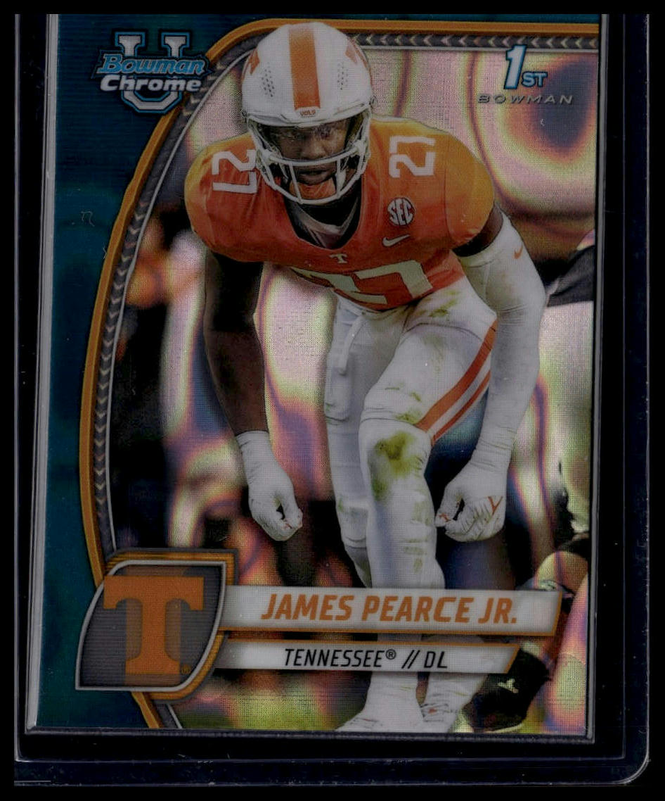 2024 Bowman University Chrome #91 James Pearce Jr. Teal Lava Refractor