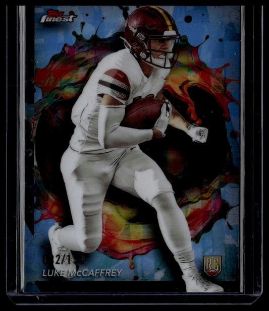 2024 Finest #264 Luke McCaffrey Sky Blue Refractor #/150