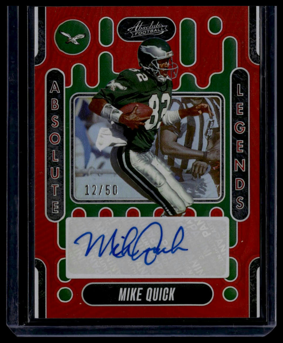 2024 Panini Absolute #ALS-MQK Mike Quick Absolute Legends Signatures Orange #/50
