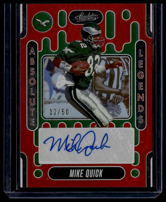 2024 Panini Absolute #ALS-MQK Mike Quick Absolute Legends Signatures Orange #/50