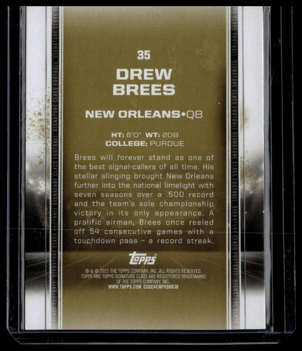2024 Topps Signature Class #35 Drew Brees Magenta #/250