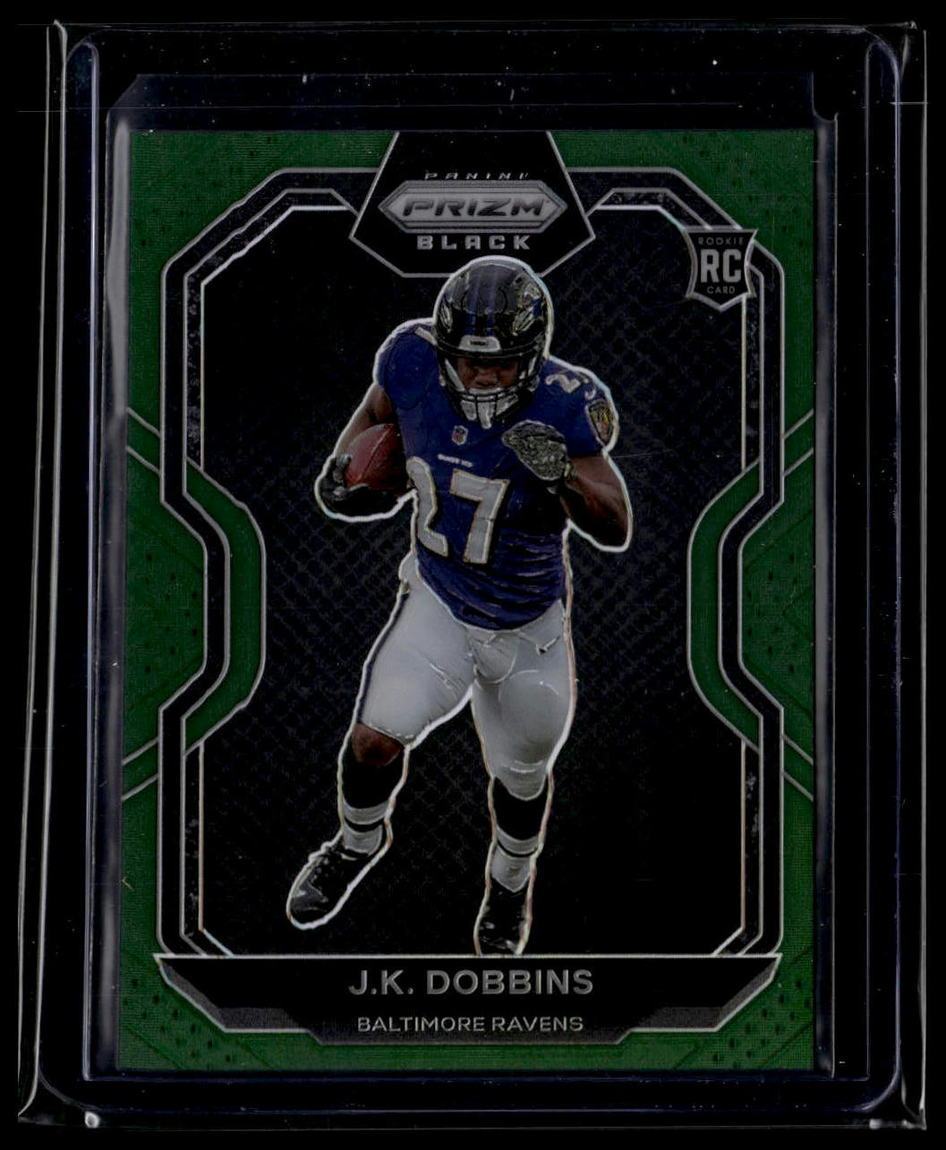 2020 Panini Chronicles #PB-6 J.K. Dobbins Prizm Black Green #/49