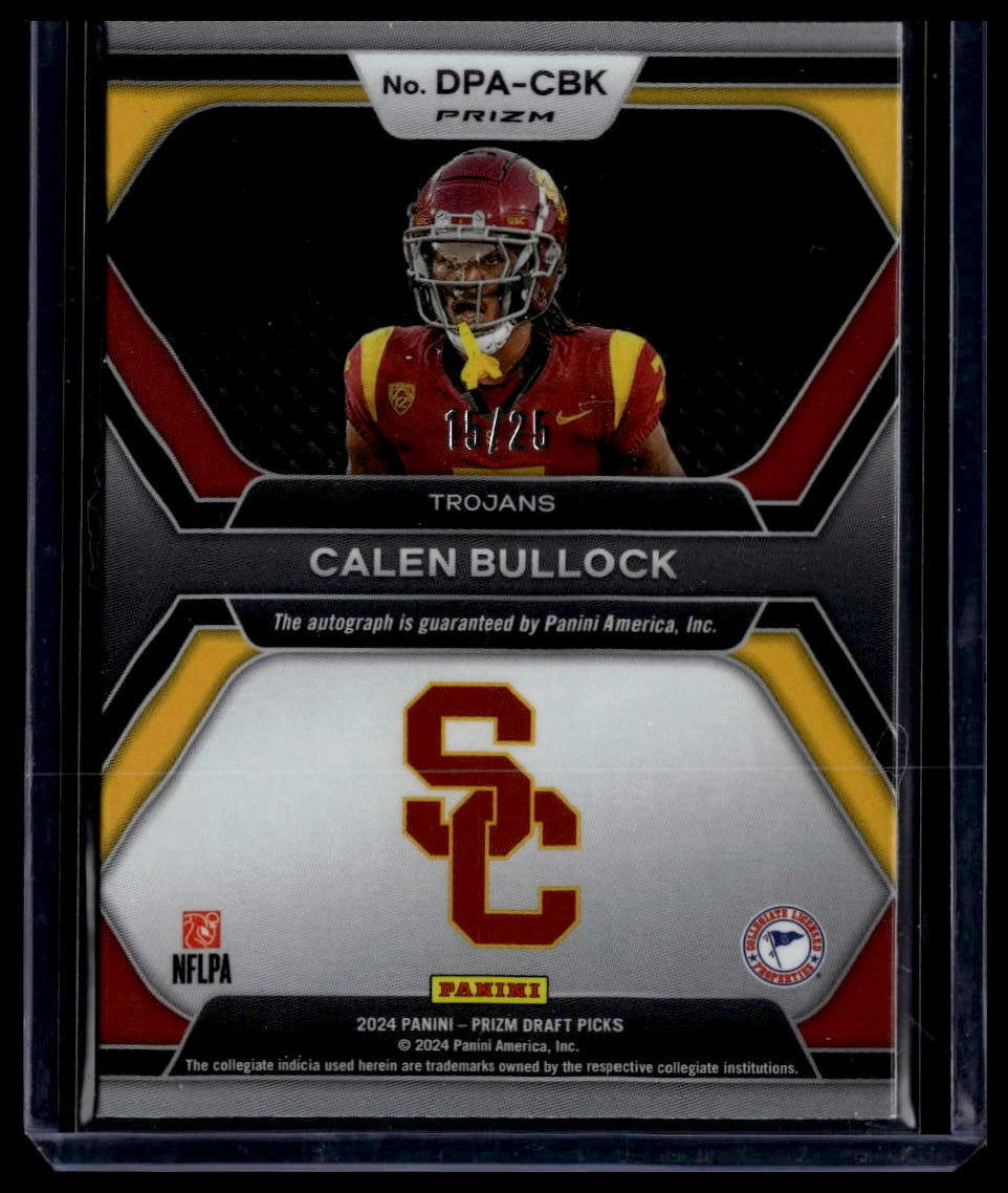 2024 Panini Prizm Draft Picks #DPA-CBK Calen Bullock Autographs Mojo /25