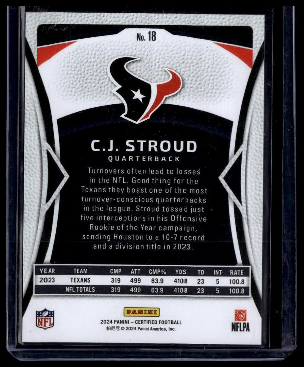2024 Panini Certified #18 C.J. Stroud Mirror Bronze #/275