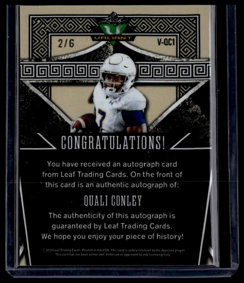 2024 Leaf Eclectic - Valiant Prismatic Purple #V-QC1 Quali Conley #/6