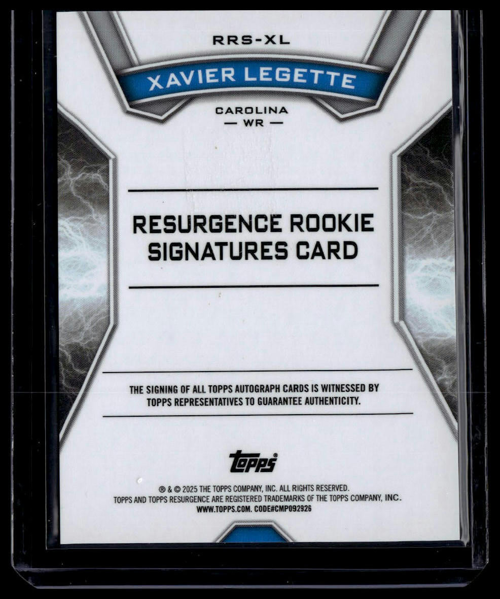 2024 Topps Resurgence #RRS-XL Xavier Legette Resurgence Rookie Signatures
