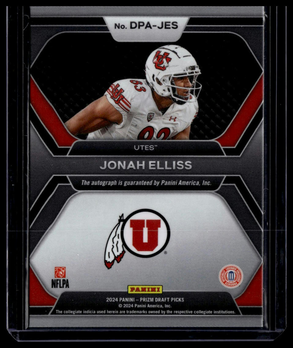 2024 Panini Prizm Draft Picks #DPA-JES Jonah Elliss Draft Picks Autographs