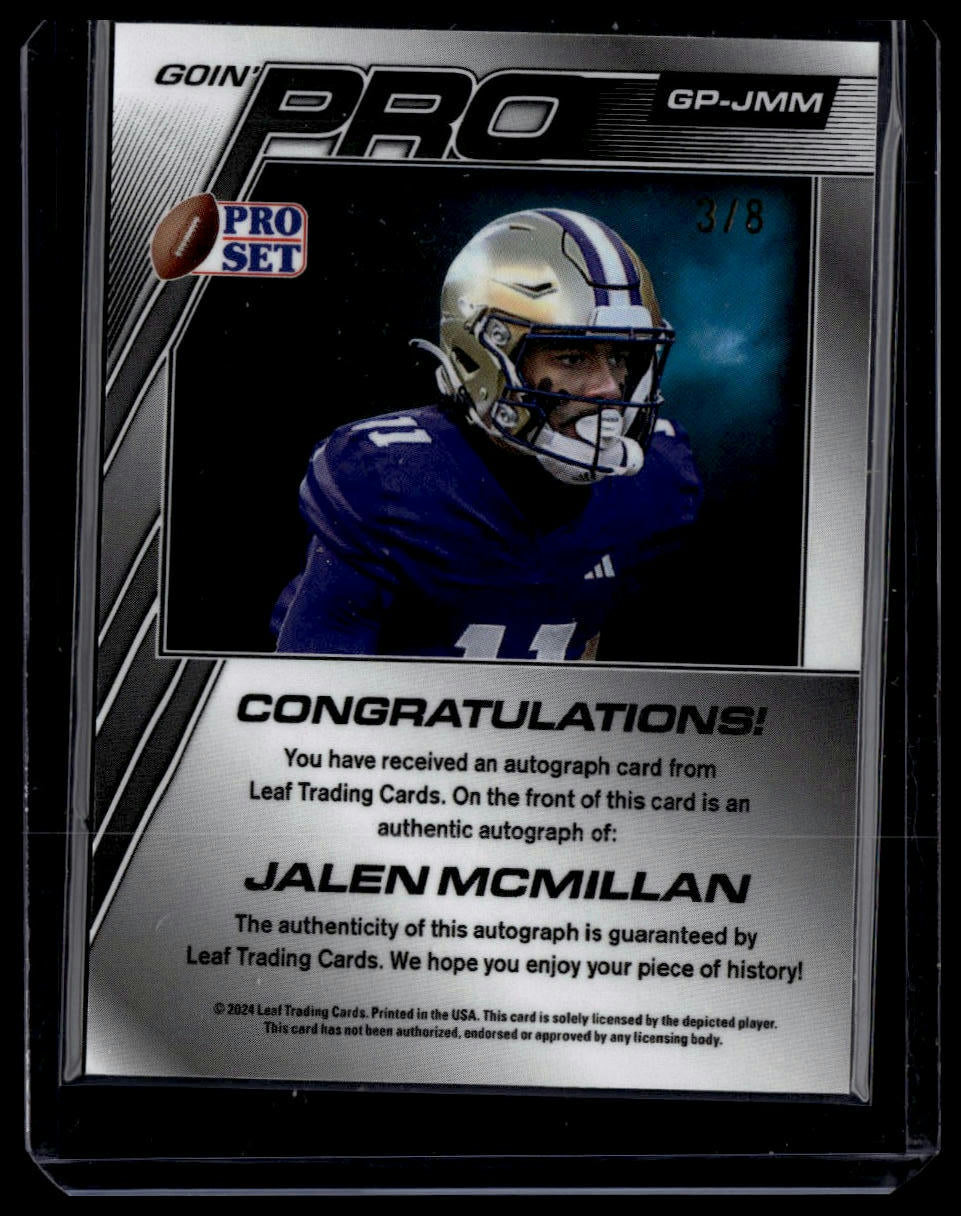 2024 Pro Set Metal #GP-JMM Jalen McMillan Goin' Pro Crystal Water
