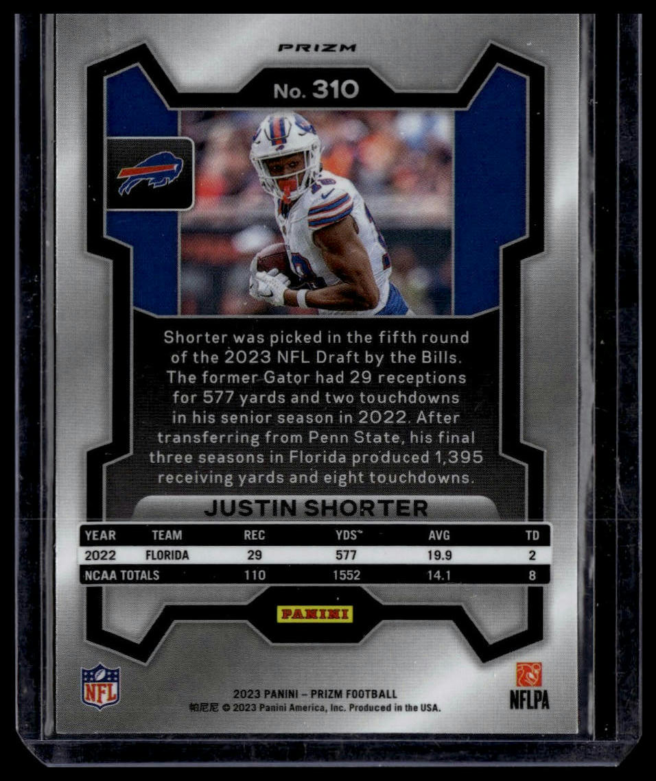 2023 Panini Prizm #310 Justin Shorter Silver