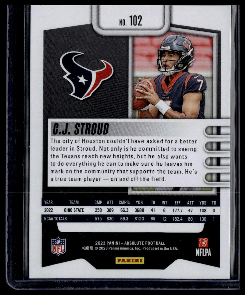 2023 Panini Absolute #102 C.J. Stroud Retail