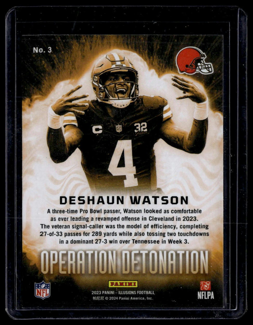 2023 Panini Illusions #3 Deshaun Watson Operation Detonation