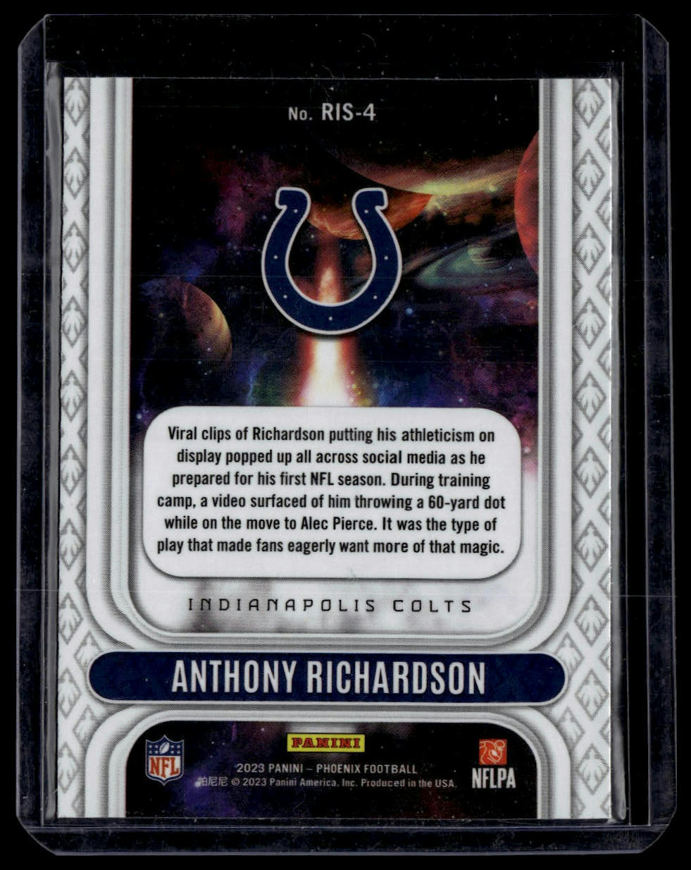 2023 Panini Phoenix #RIS-4 Anthony Richardson Rookie Rising
