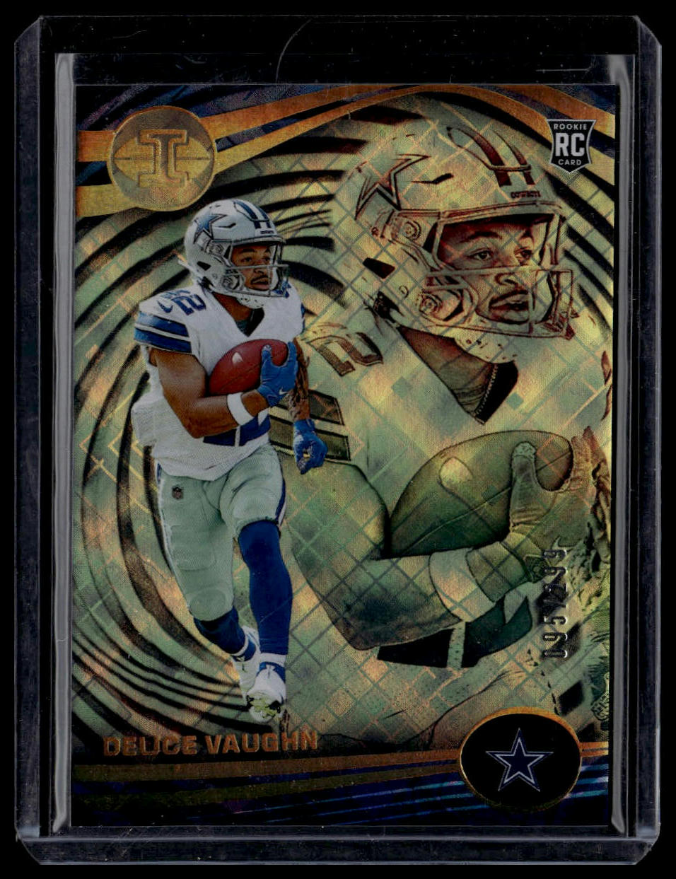 2023 Panini Illusions #31 Deuce Vaughn Yellow Diamond Trophy Collection #/299