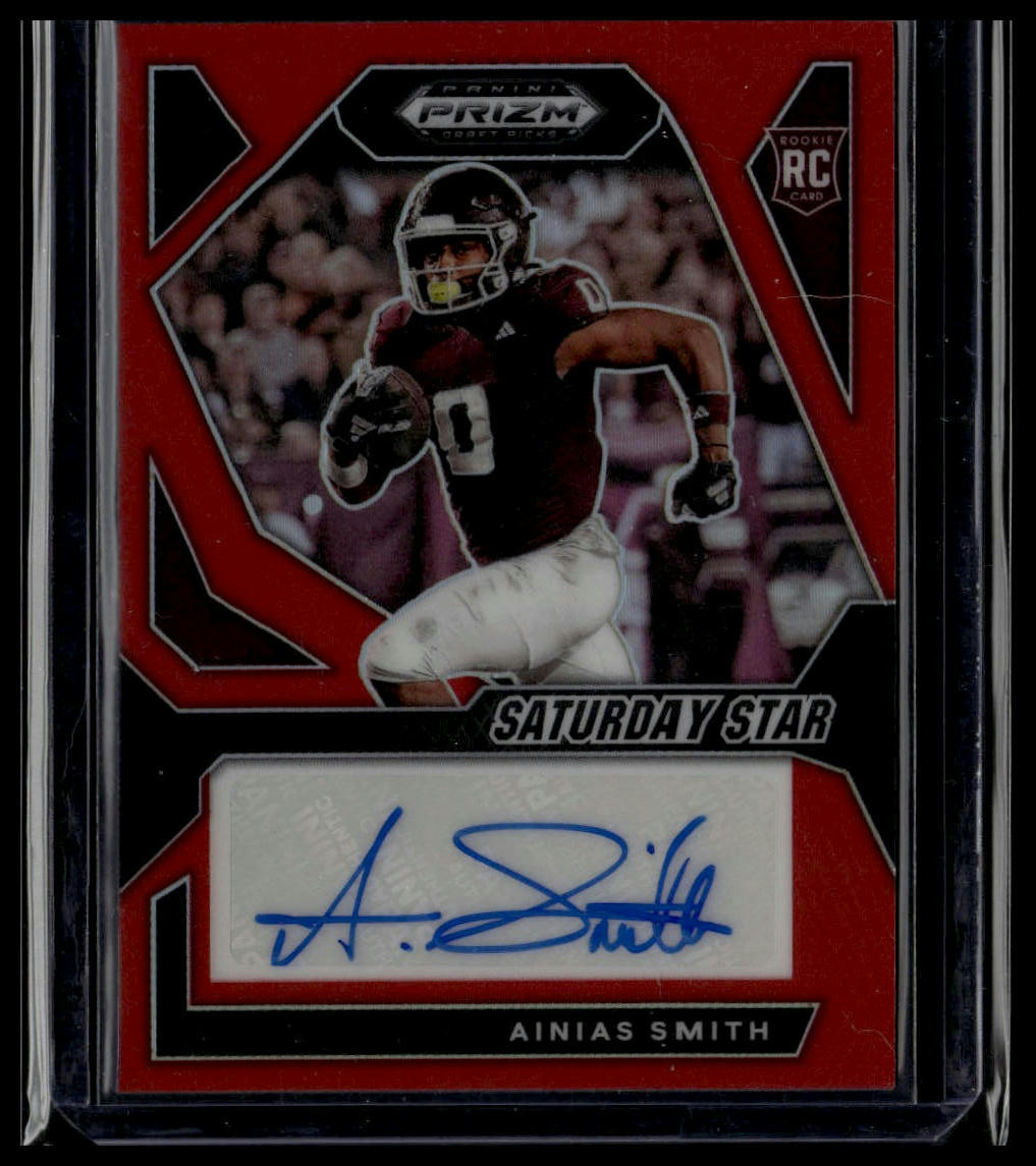 2024 Panini Prizm Draft #SSS-ASH Ainias Smith Saturday Star Signatures Red /199