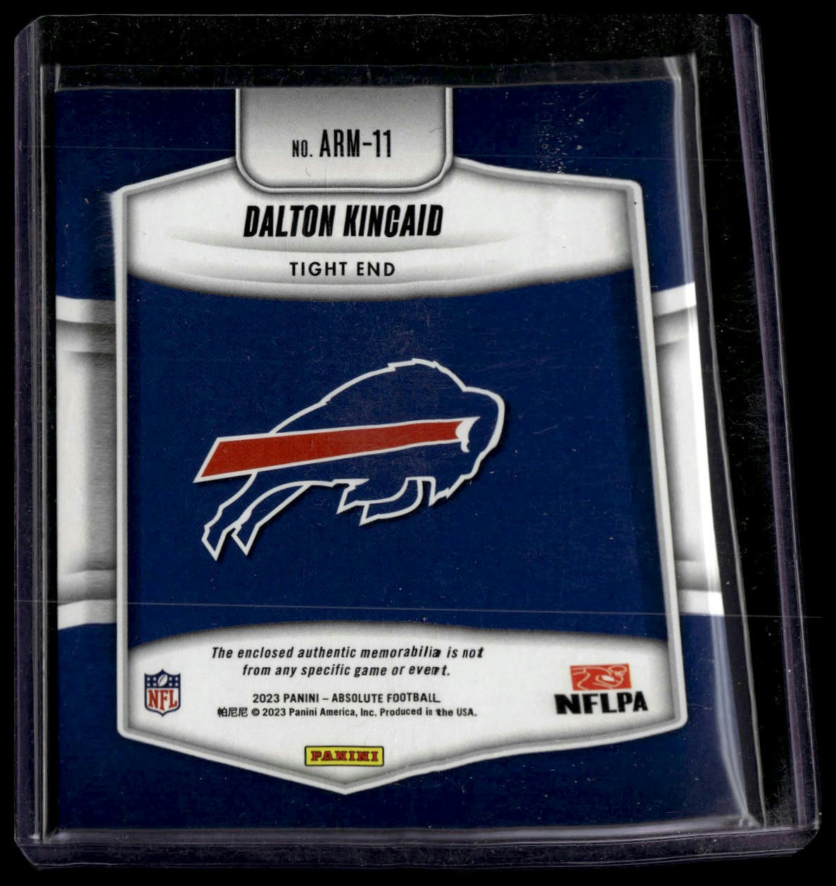 2023 Panini Absolute #ARM-11 Dalton Kincaid Absolute Rookie Materials