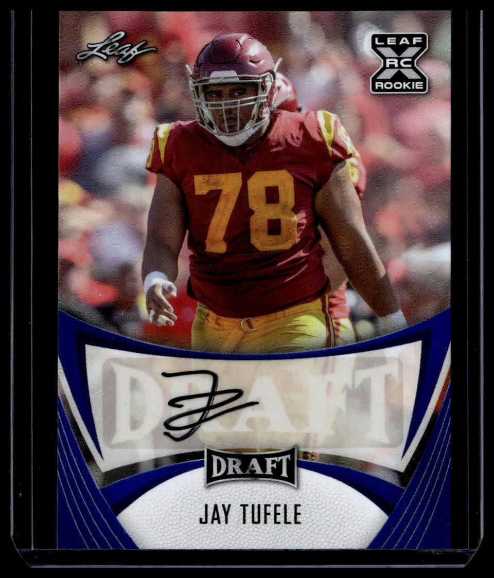 2021 Leaf Draft #BA-JT2 Jay Tufele Autographs Blue