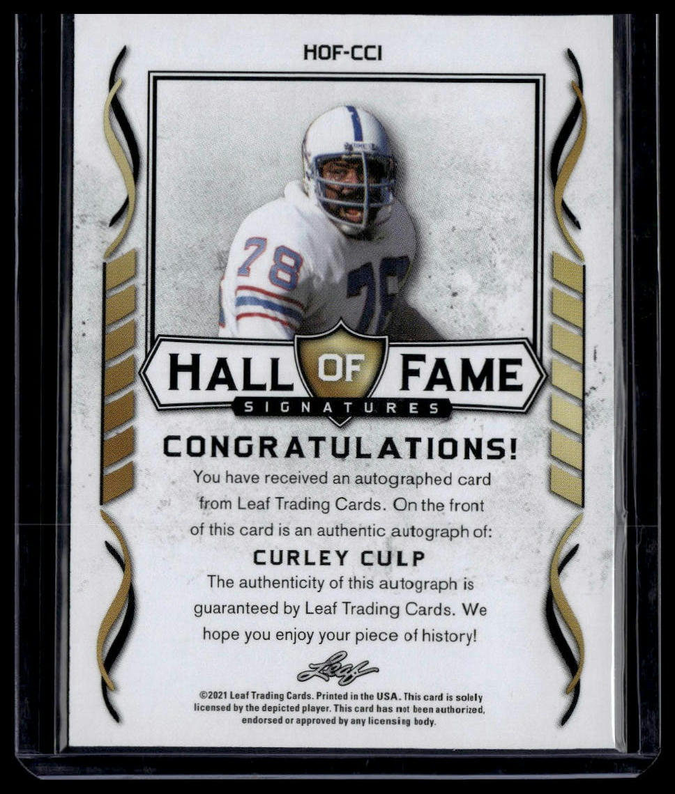 2021 Leaf Signature Hall of Fame #HOF-CC1 Curley Culp Blue