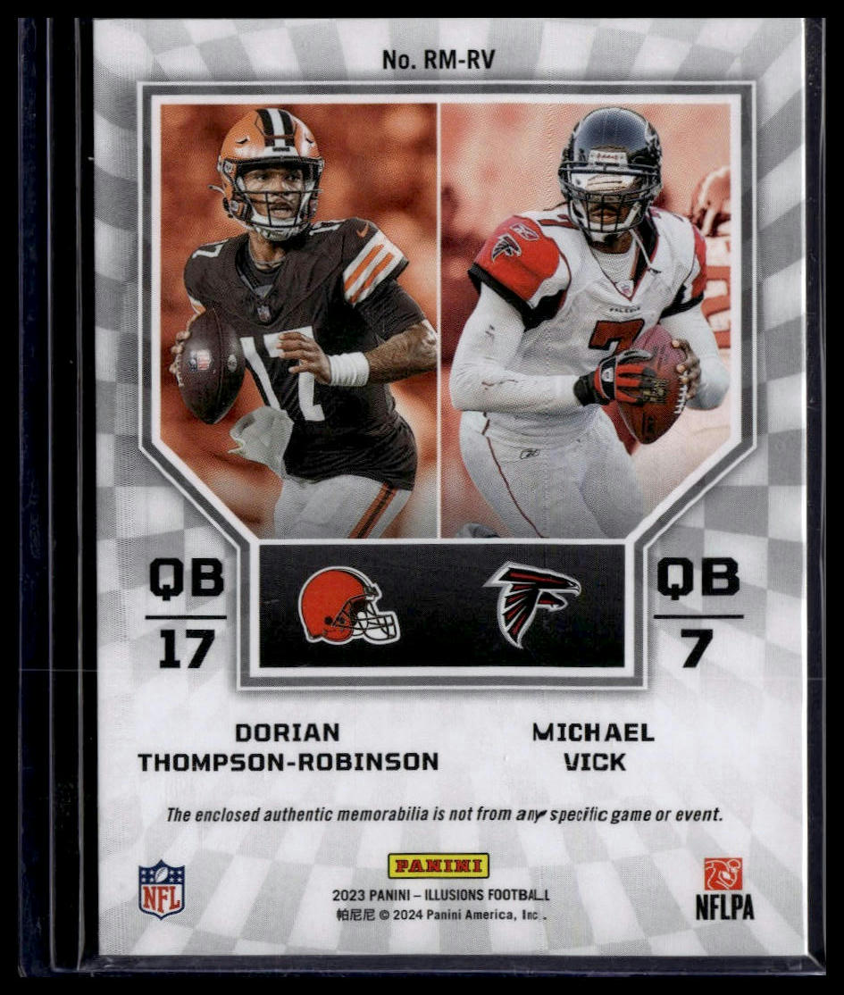 2023 Panini Illusions #RM-RV Thompson-Robinson / Vick Rookie Idols Memorabilia