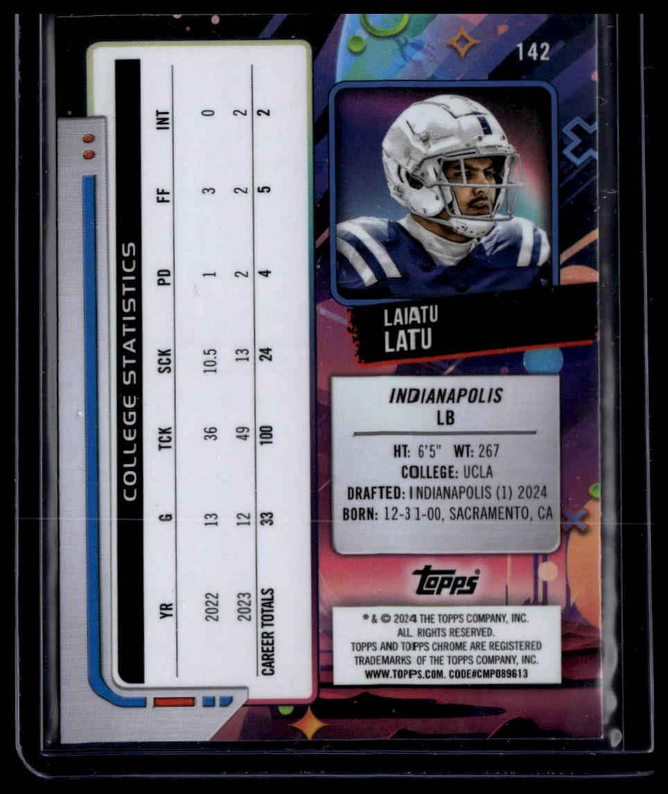 2024 Topps Chrome Cosmic #142 Laiatu Latu Nucleus Refractors