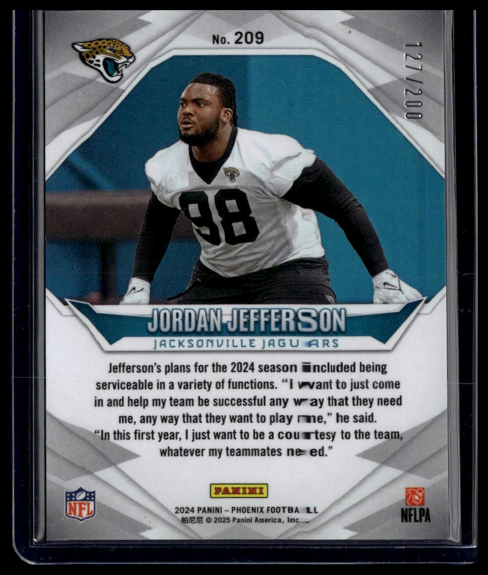 2024 Panini Phoenix #209 Jordan Jefferson Pulsar #/200