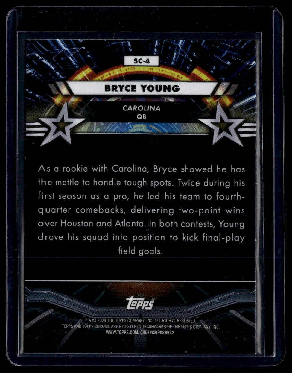 2024 Topps Chrome Cosmic #SC-4 Bryce Young Star Command