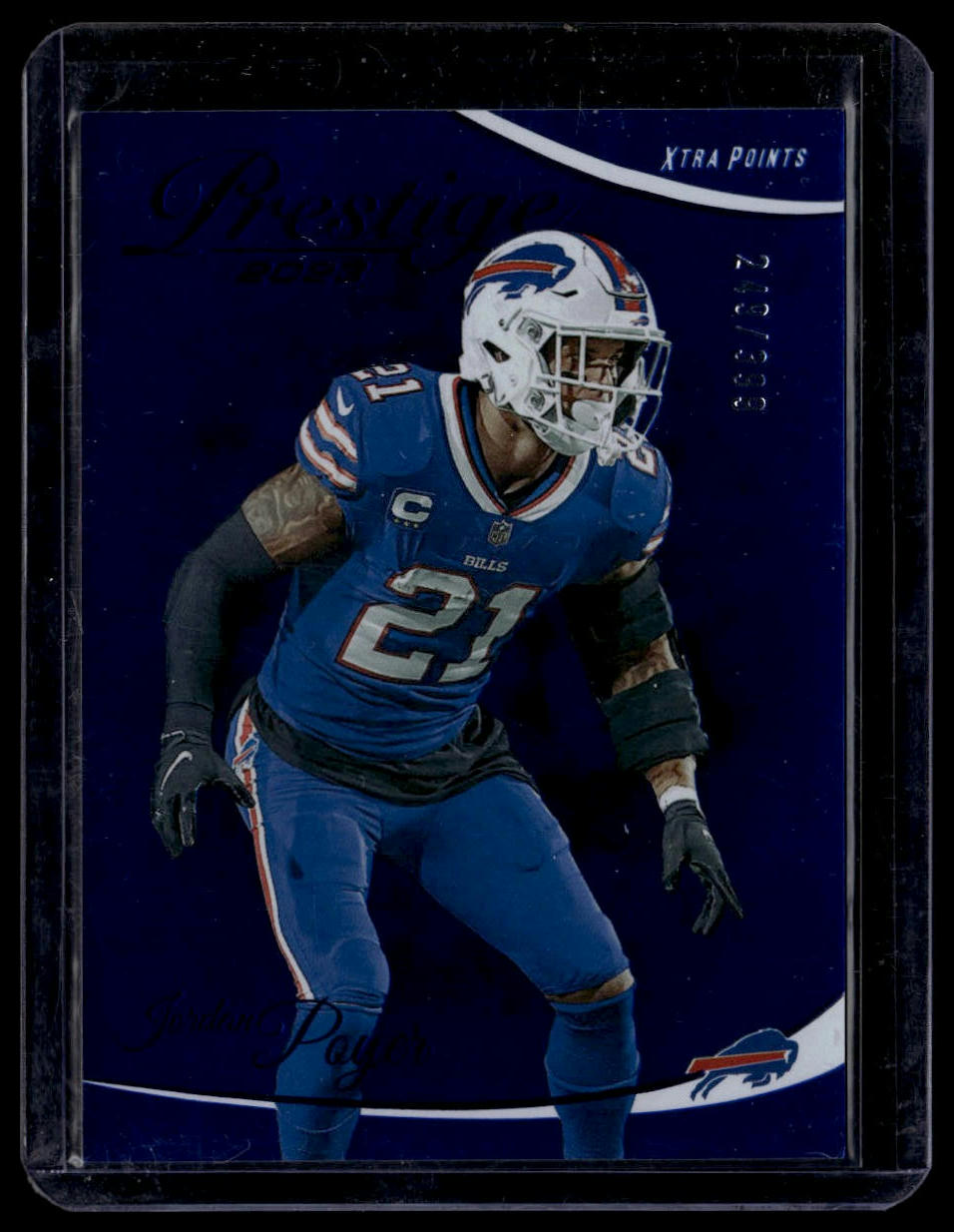 2023 Panini Prestige #33 Jordan Poyer Xtra Points Blue #/399