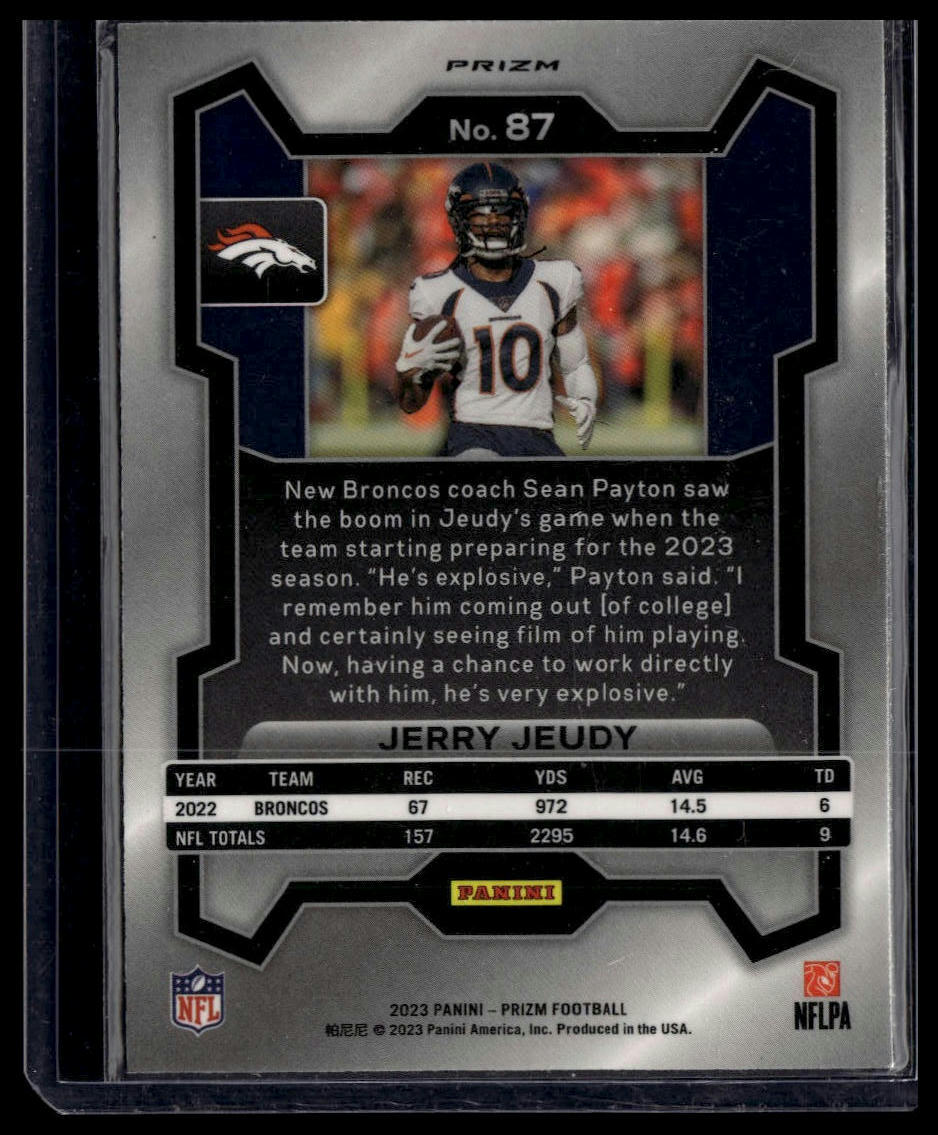 2023 Panini Prizm #87 Jerry Jeudy Red White and Blue