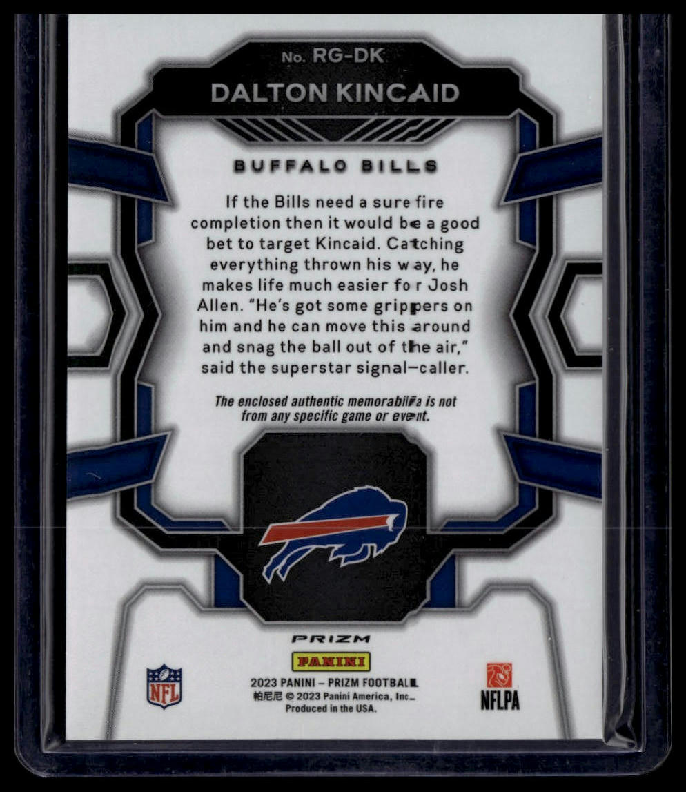 2023 Panini Prizm #RG-DK Dalton Kincaid Rookie Gear