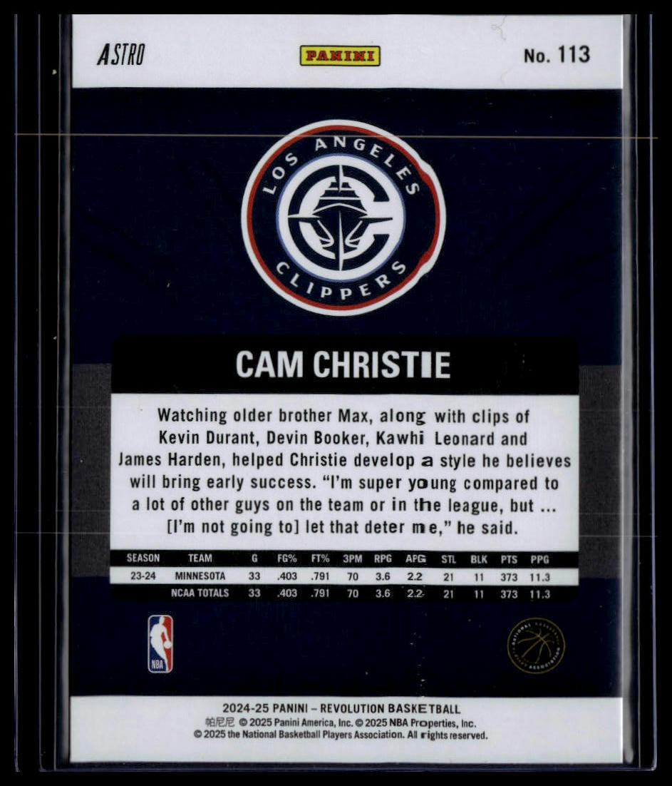 2024-25 Panini Revolution #113 Cam Christie Astro