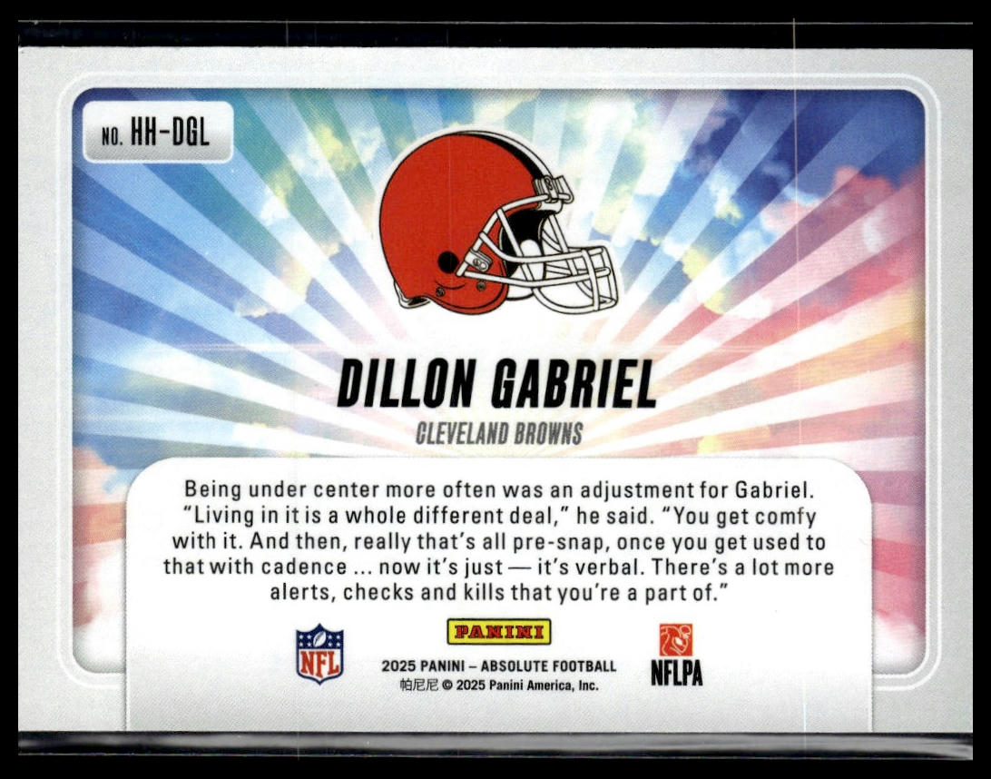 2025 Panini Absolute #HH-DGL Dillon Gabriel Hog Heaven