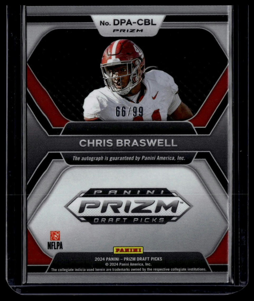 2024 Panini Prizm Draft #DPA-CBL Chris Braswell Autographs Purple Ice /99